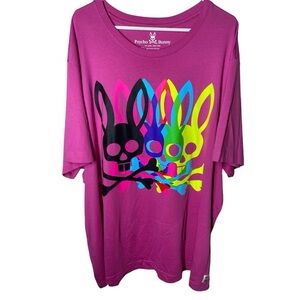 Men's PSYCHO BUNNY T-Shirt Pink 4XL Great Condition